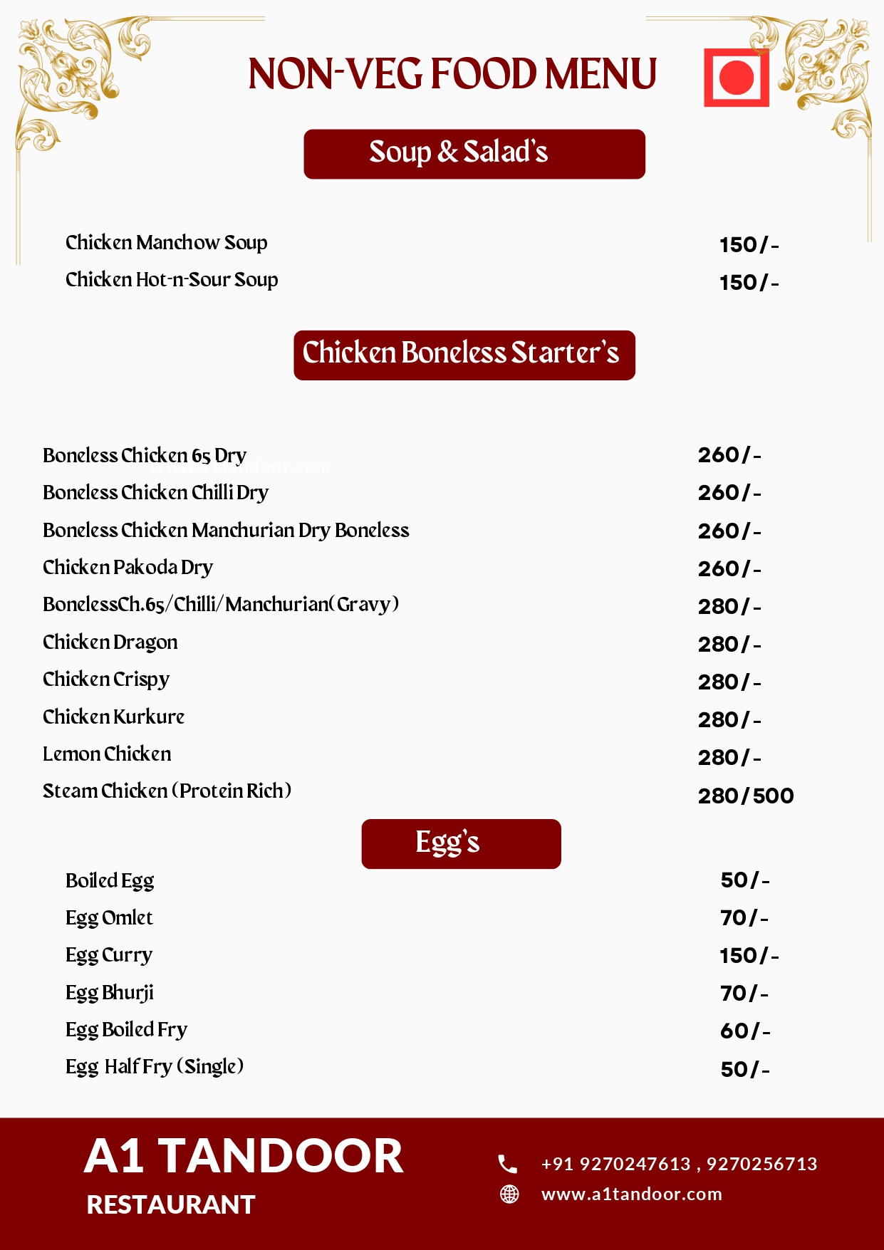 Veg Menu Page 3